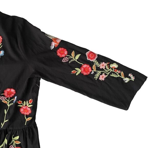 Alexia Admor Elephant Floral Embroidered Keyhole Babydoll Cotton Dress NWT - Picture 9 of 16